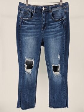 Love & Legend Premium Denim Distressed Raw Hem Cropped Jeans Size 14